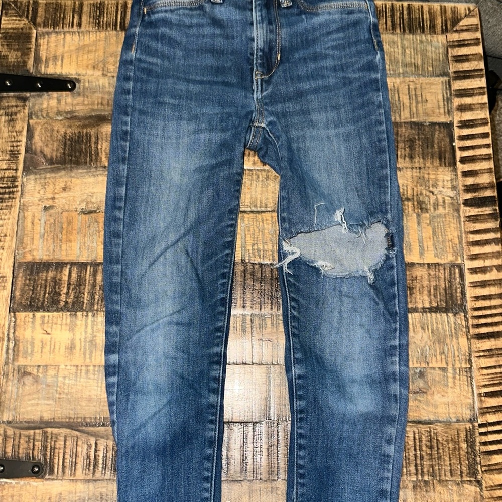 Ripped blue jeans!